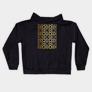 Elegant Black And Gold Moroccan Pattern Kids Hoodie